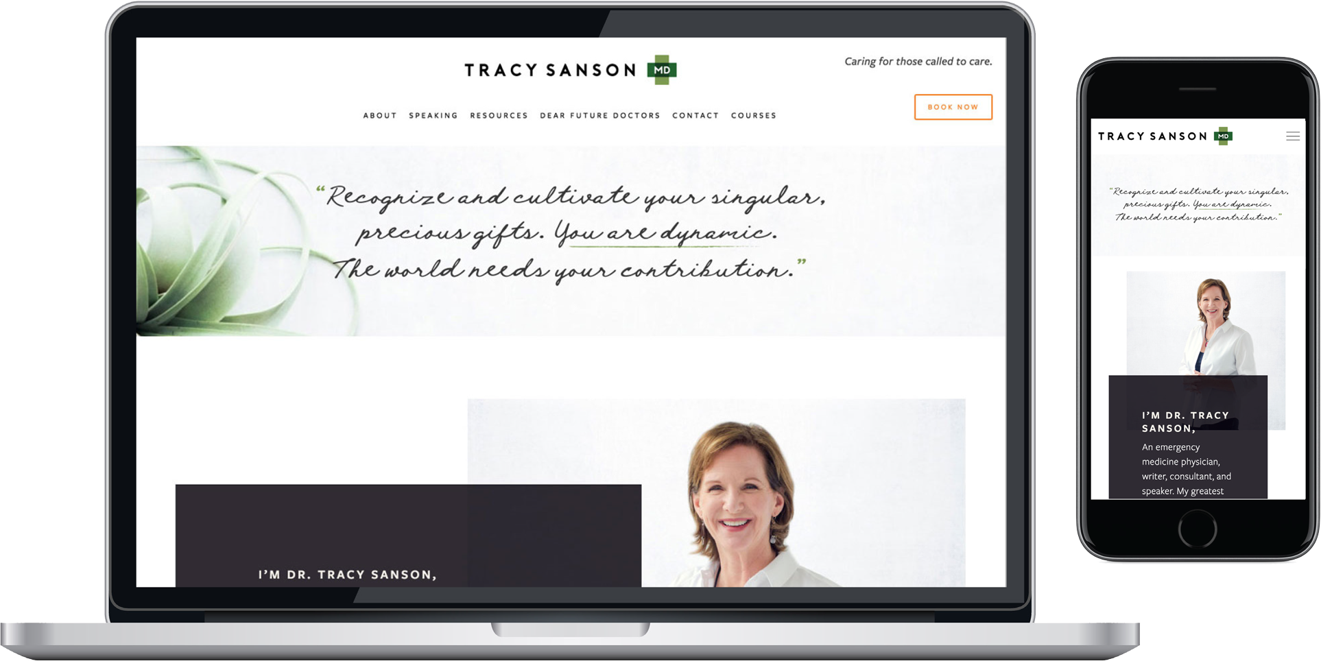 TracySansonMD - responsive squarespace website homepage
