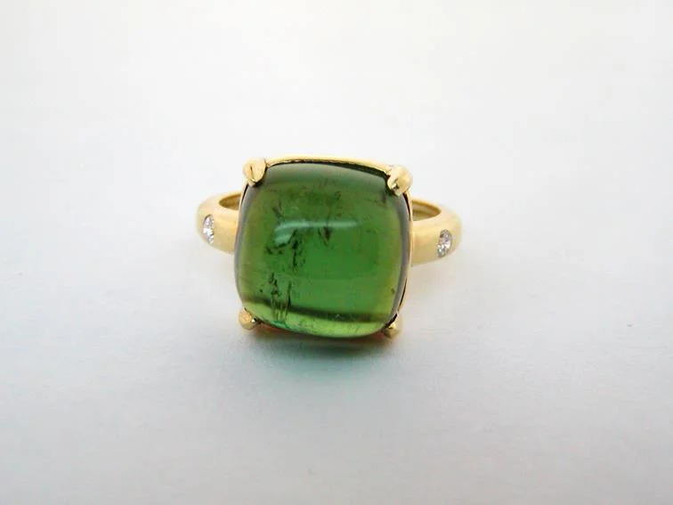 green tourmaline eternal gum drop ring