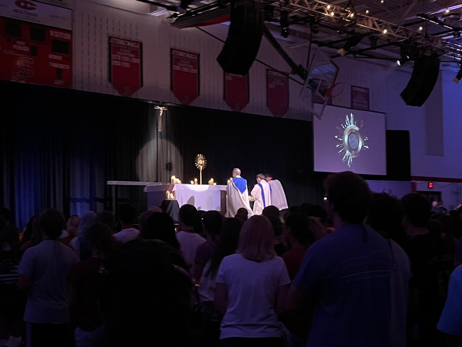 WorkCamp: Adoration with Bishop Burbidge &amp; 43 priests including Fr. Mike Sampson &amp; Fr. Emmanuel Carre&ntilde;o-Garcia.