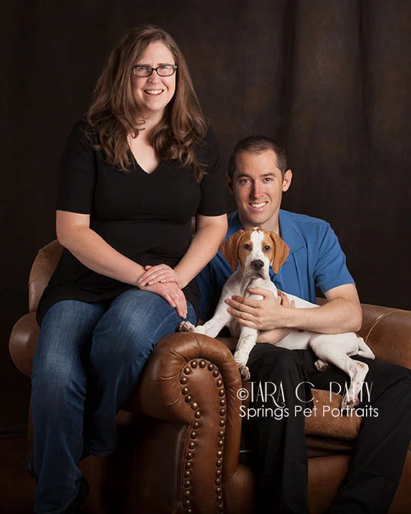 The Nelson's with their 3 month old English Pointer.