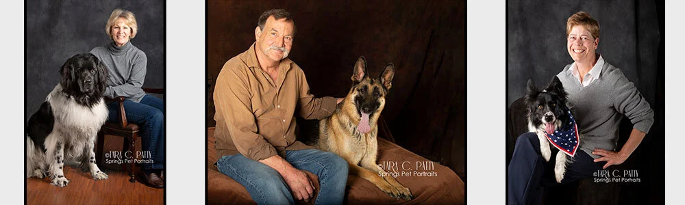 Wearing neutral or earth tones with your dog in the portrait helps harmonize the colors.