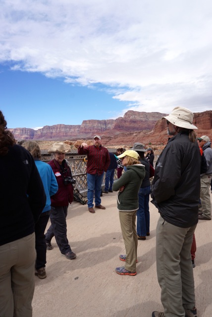 Chris Parish with the group on Navajo Bridge Photo by Mindy Bell