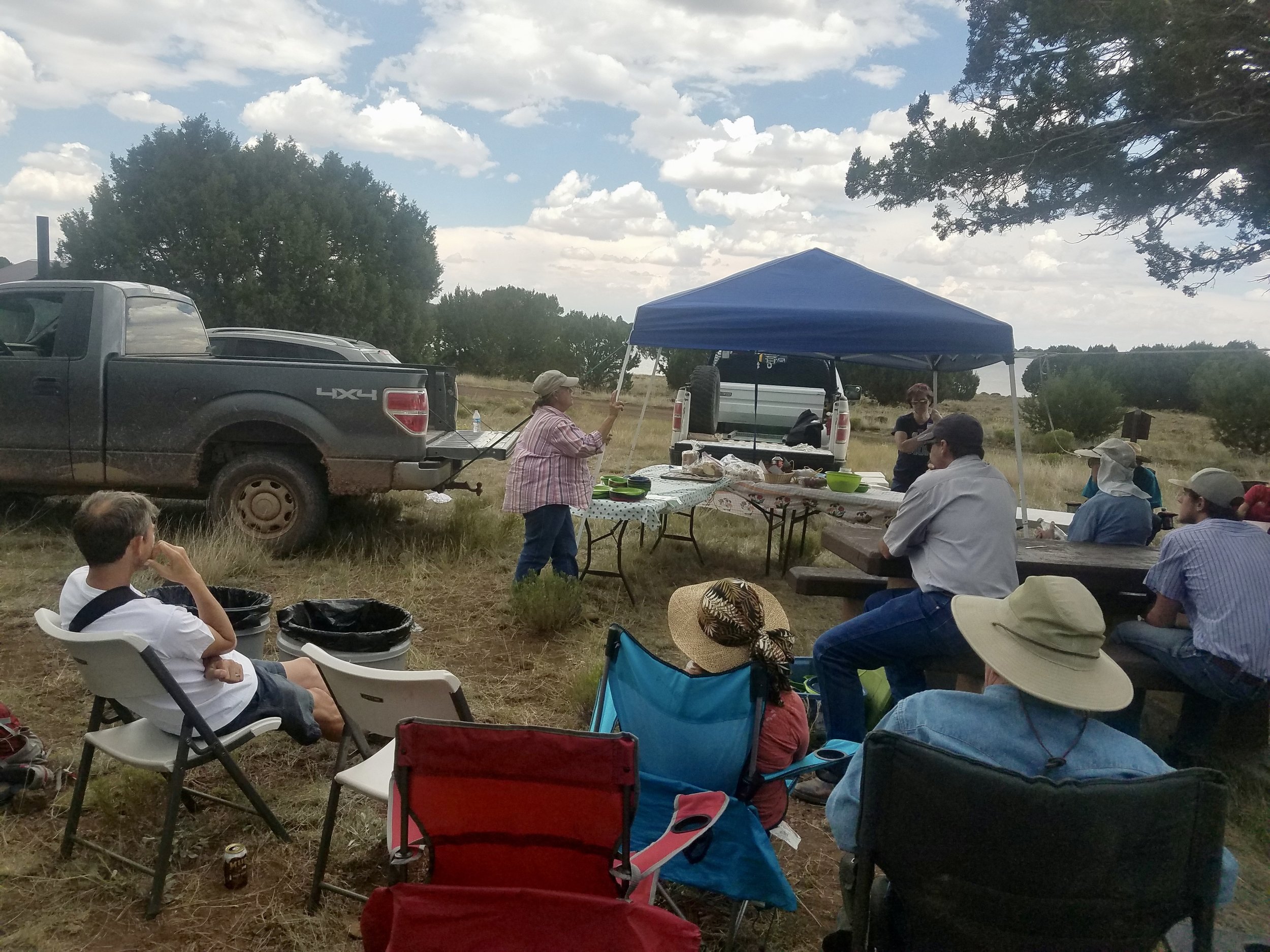 Our final speaker was Kit Metzger , boss of the Flying M Ranch, who told some ranch history, especially about Anderson Mesa and Kinnikinick Lake. 