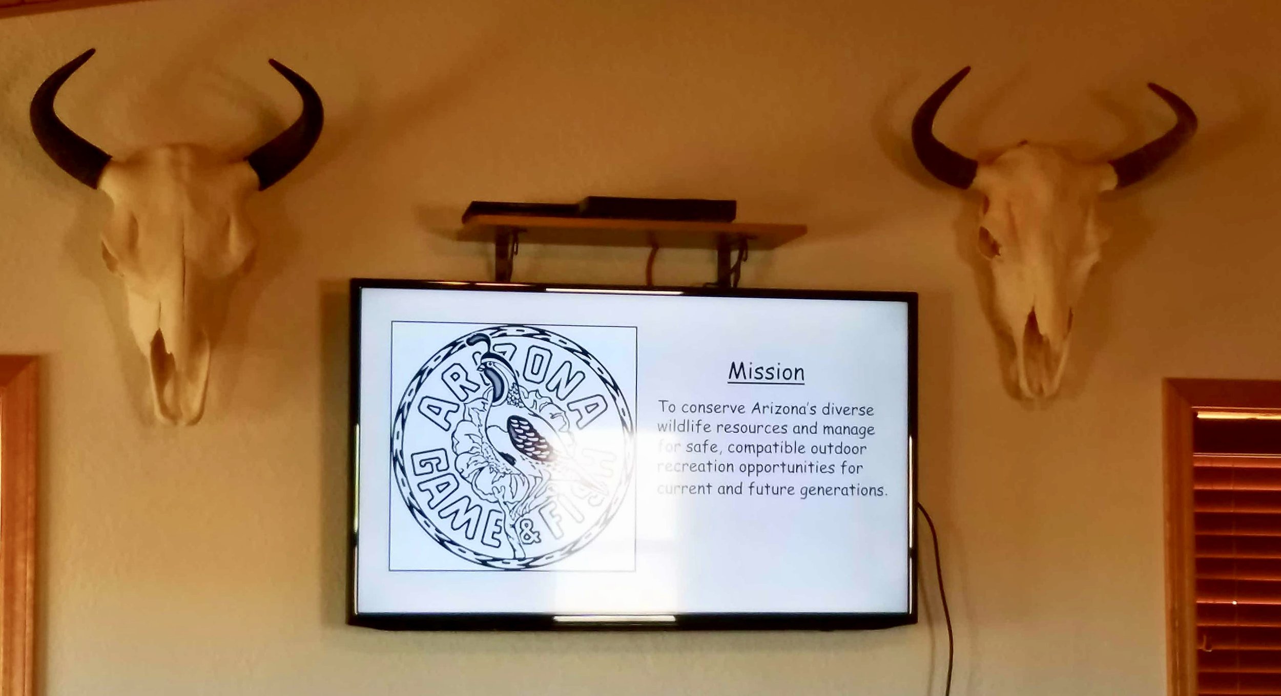 The mission of the AZ Game & Fish Department (and two awesome buffalo skulls).