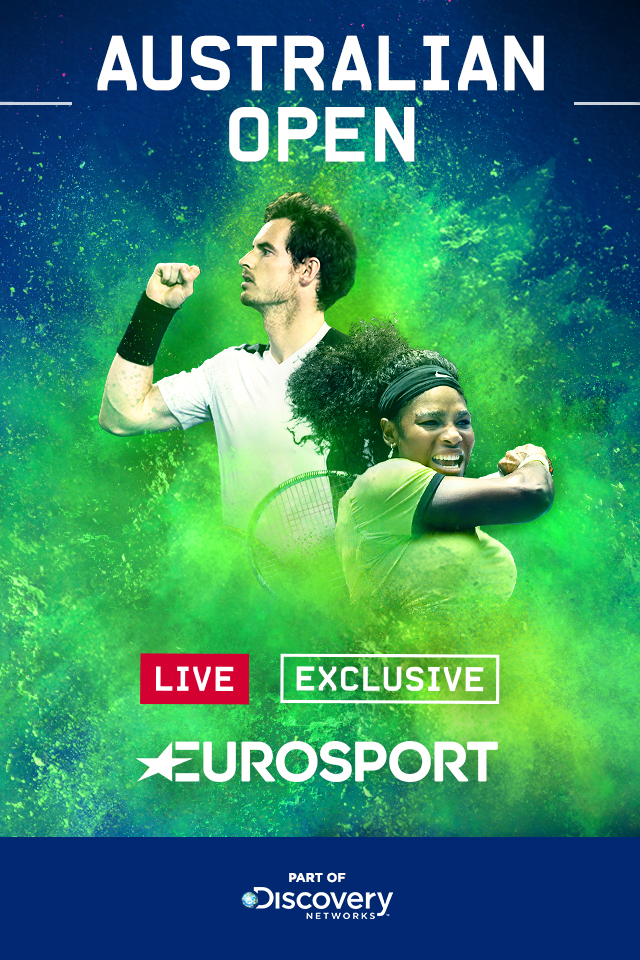 Eurosport Australian Open 2017 Campaign. Key art composite from multiple assets. For Discovery Creative.