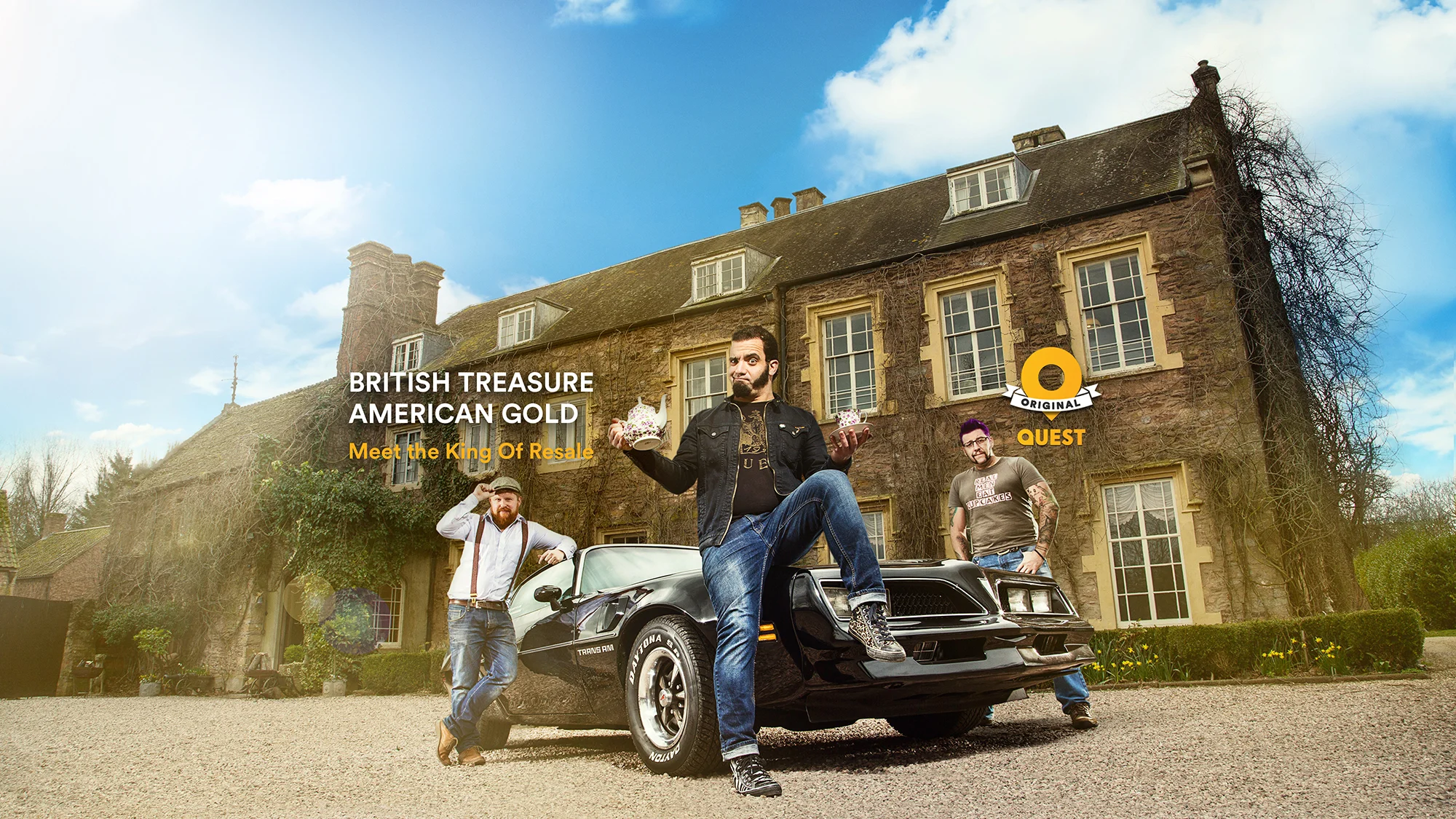 "British Treasure American Gold" Quest TV. Key art retouch, colour grade and background composite. For Discovery Creative.