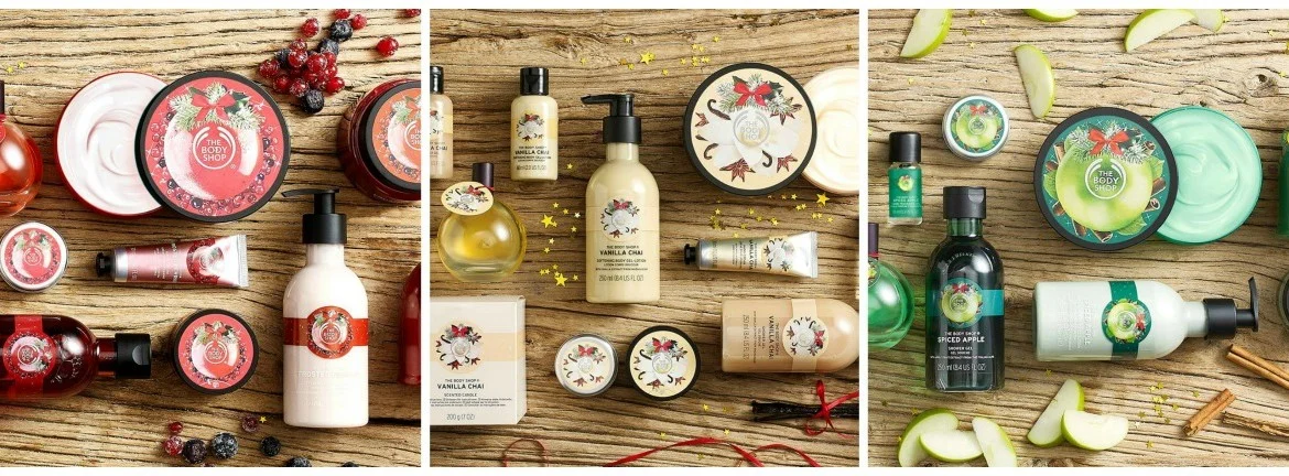 The Body Shop Christmas 2016 Imagery. Product and packaging retouch and composite. For Body Shop.