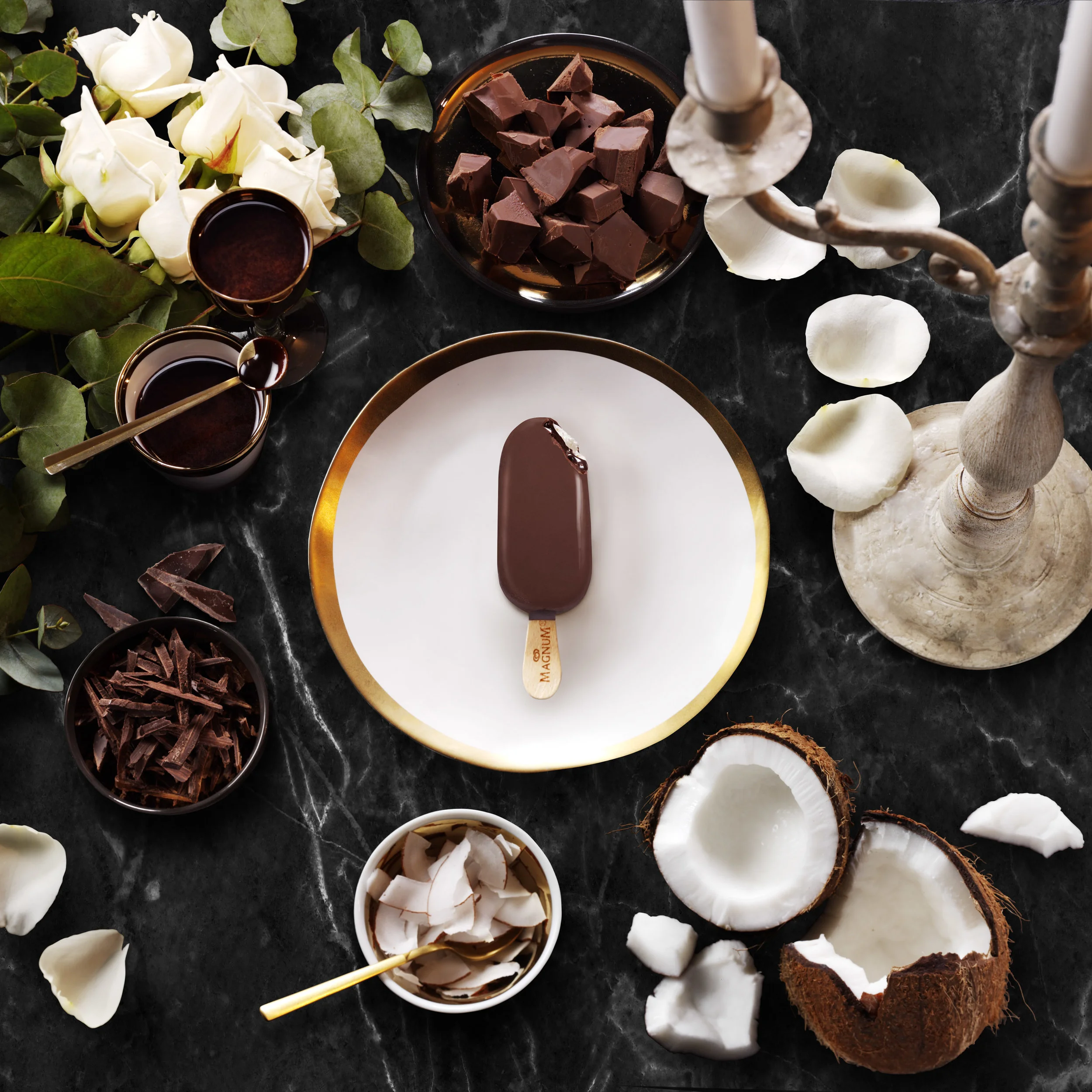 Magnum Doubles Ice cream. High res full composite of multiple assets and retouch (1 of 5 images) for an animation used online. For Oliver Agency.
