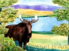 V-9563 | Moose Above Pond