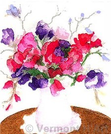 F-9501 | Sweet Peas in Vase