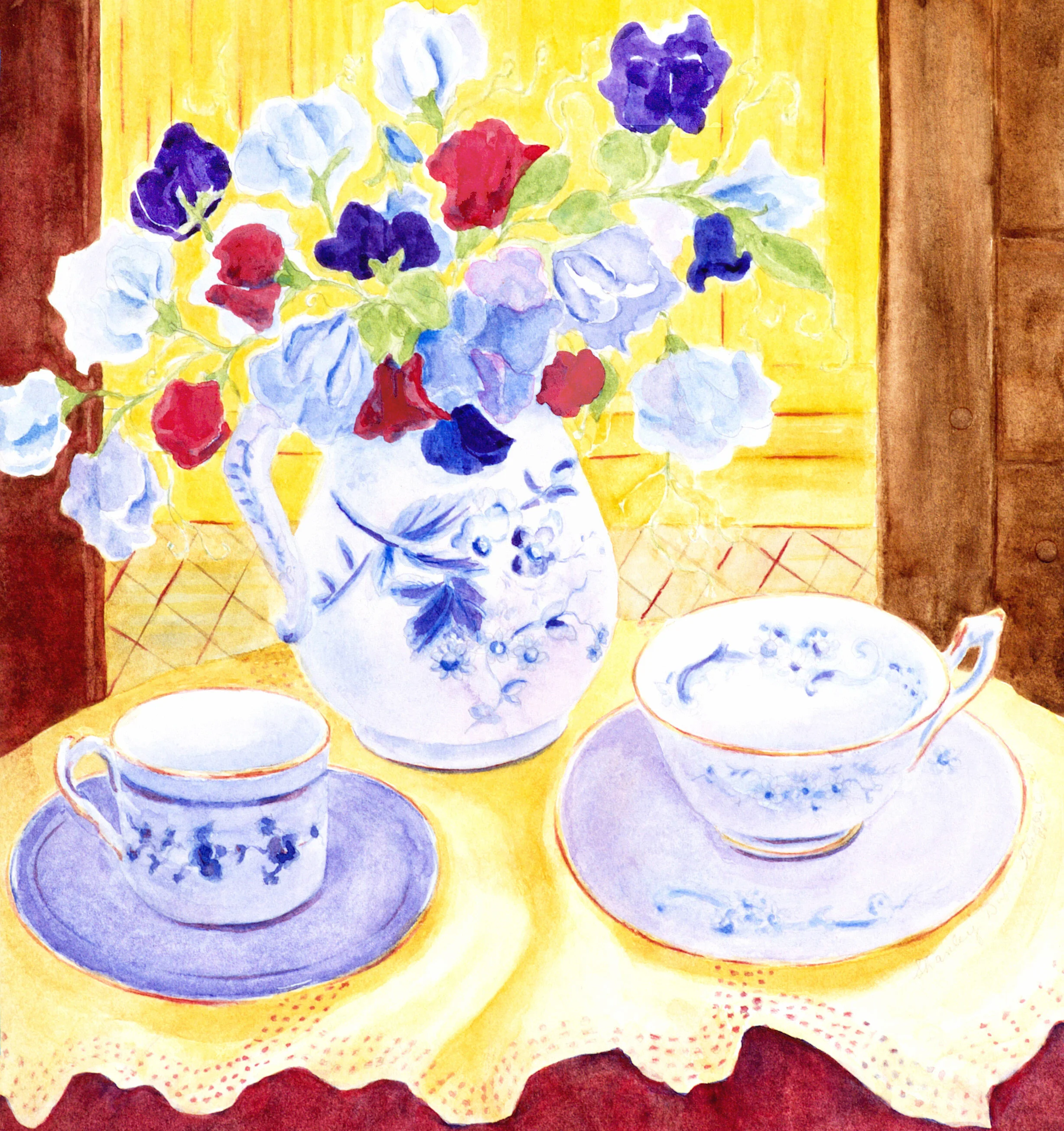 Sweet Peas with Teacups.jpg