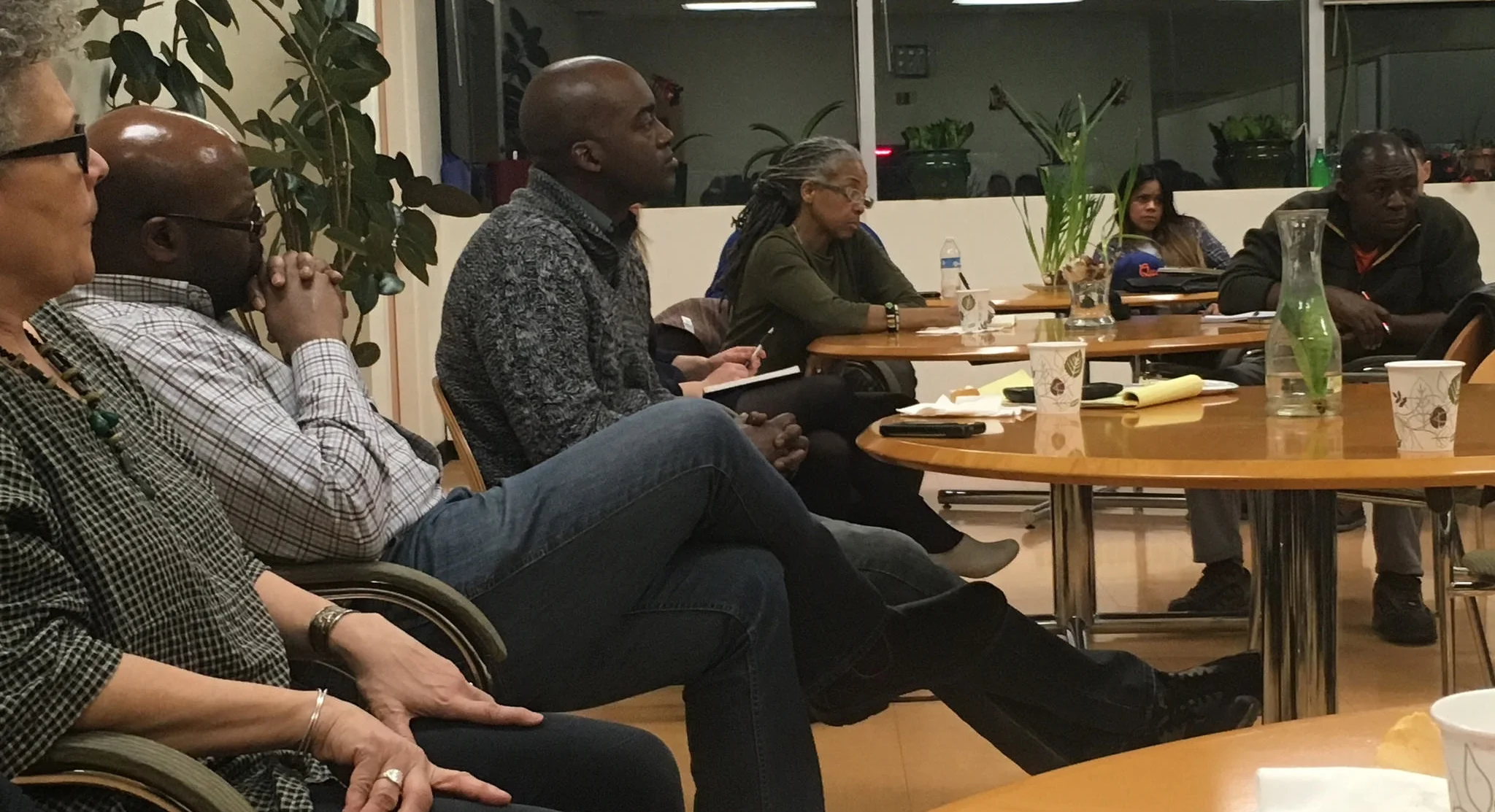 York College Gallery Director Margaret Rose Vendryes; Jamaica 311's Greg Mays; QCA's Molaundo Jones; and QAF Grantee & APC Artist Okechukwu Ofiaeli