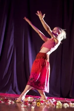 Pictured: Valerie Green, Executive Director, Dance Entropy Inc and previous QAF grantee, performing at Green Space. Photo by Rodney Zagury. 