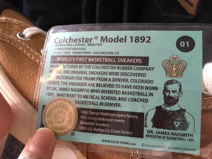 Buy Colchester and get a story with your sneakers!