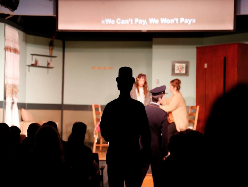 Production view of “I Can't Pay! I Won't Pay! by Dario Fo” Directed by Ioanna Katsarou & Christos Alexandridis, Presented at the Hellenic Cultural Centre of Archdiocesan in Astoria Queens. Production of Eclipses Group Theatre NY, 2015
