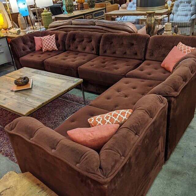Brown sectional anyone? Very versatile. Very comfortable.
