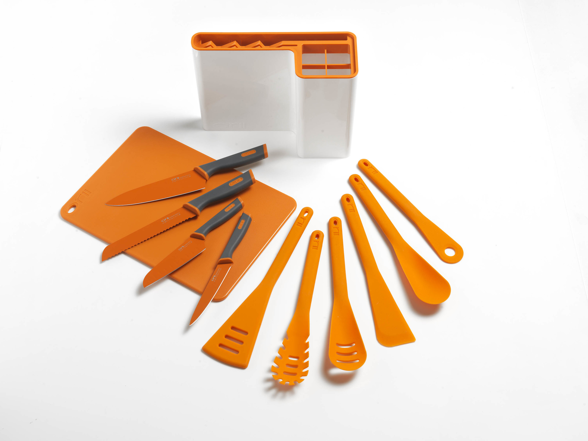  Orii 12PC MONO KITCHEN ORGANIZATION SET - LUMINOUS ORANGE MODERN UTENSILS