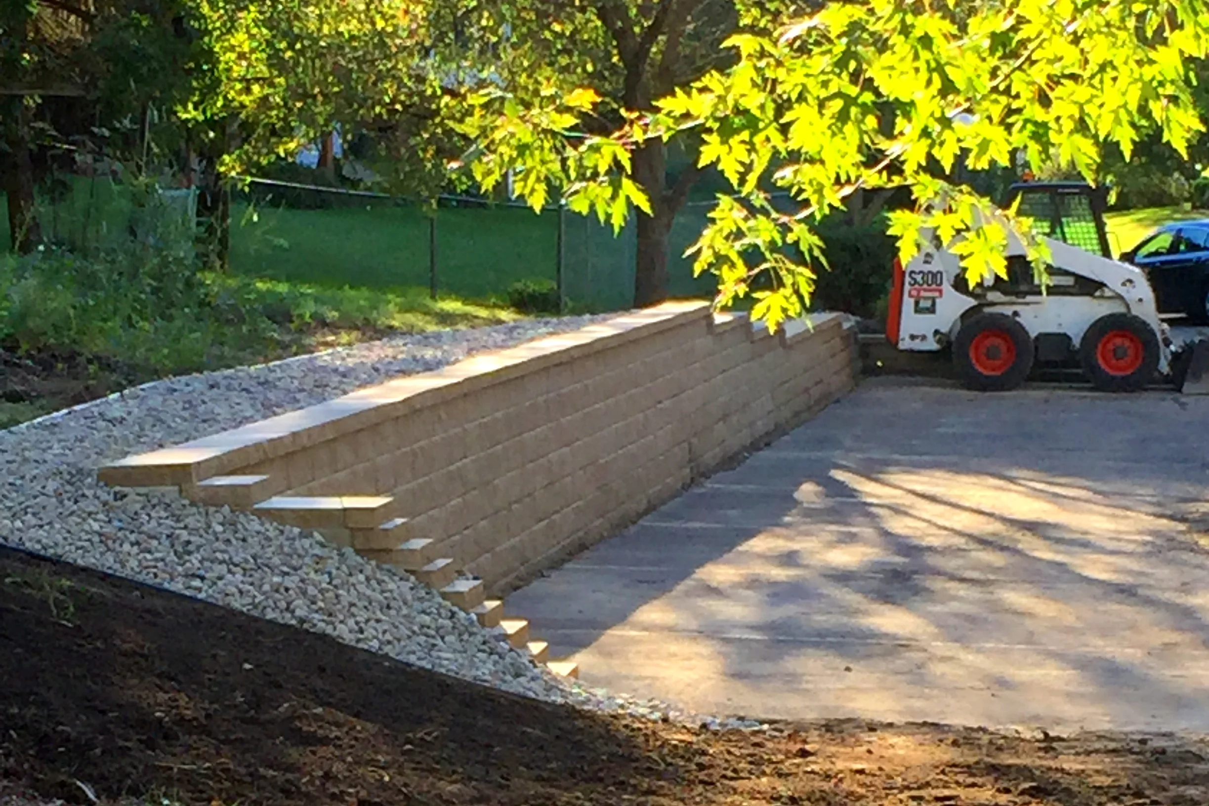 Retaining walls for commercial parking lots