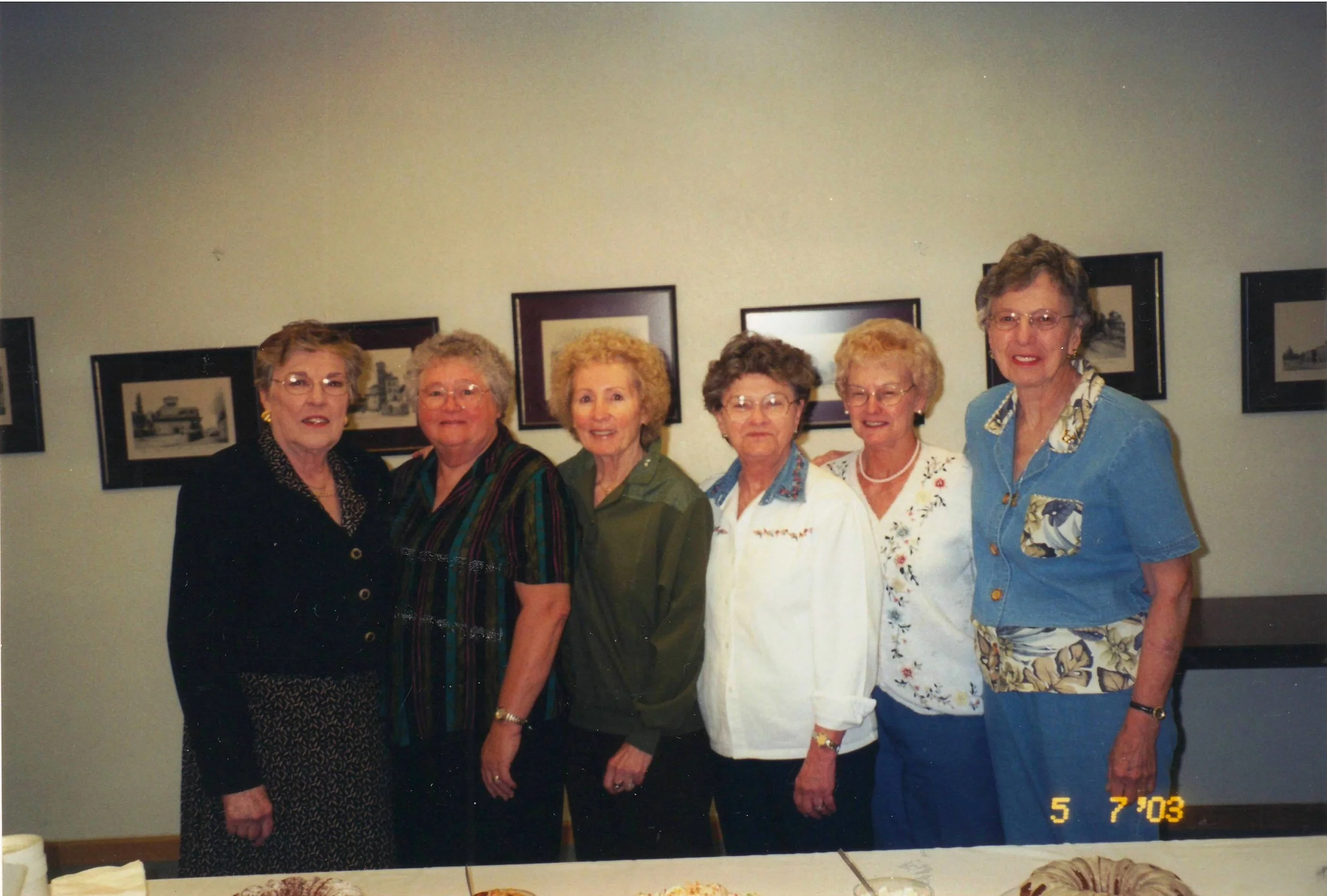 Funeral Ministry, June 2003 (left to right) Mary Gustafson, Mary Barkmeier, Norma Beri, Adeline Smith, Pat O’Hayre, Vi Harris