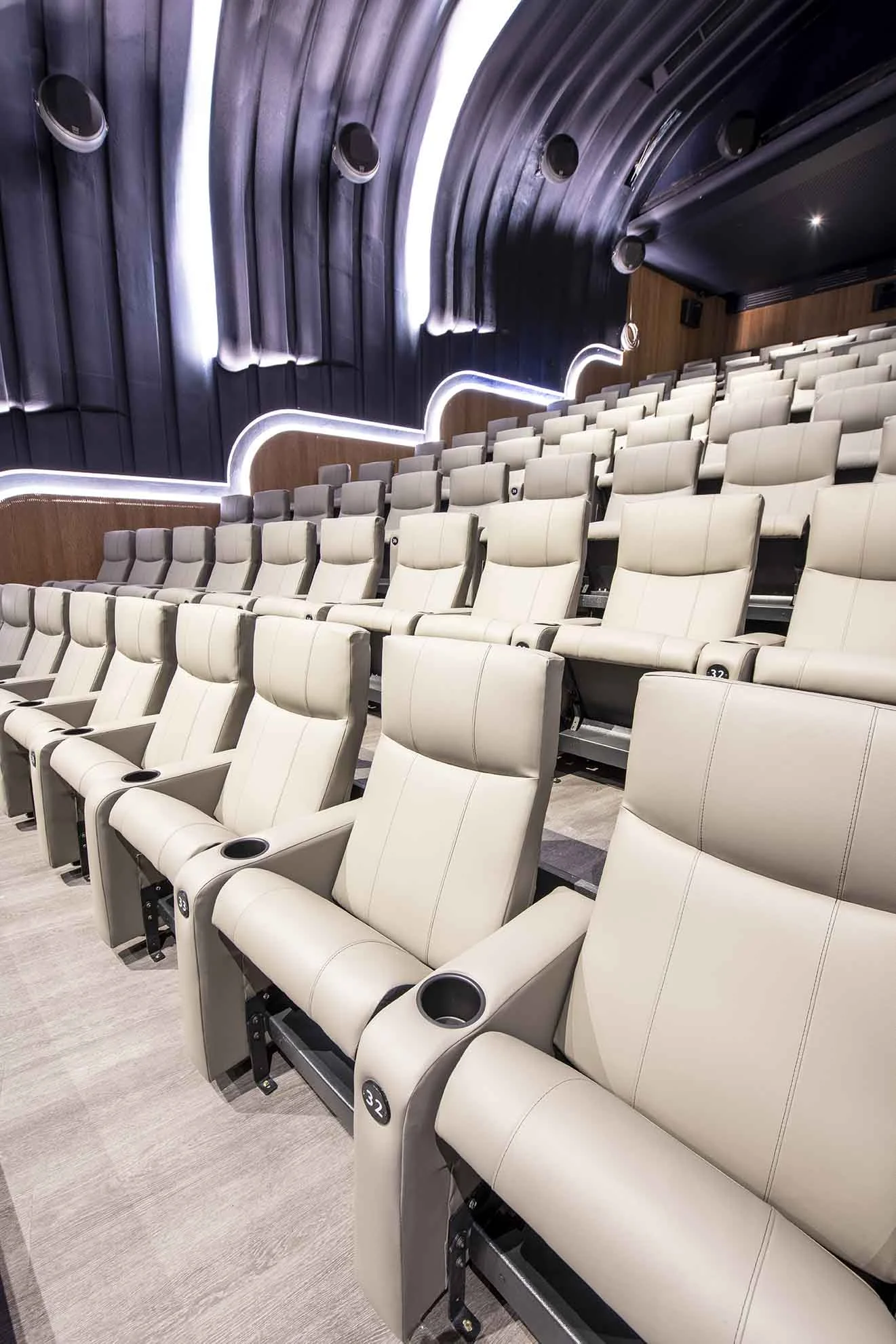 Products: Lawapan Wall - Wall Application - Mini Micro Perforation - Veneer: Cherry Seating Installation