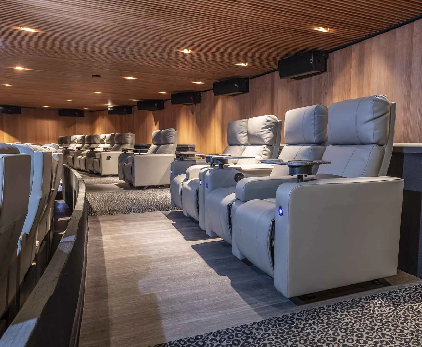Products: Grill - Ceiling Application - Veneer: Cherry Topline TLS - Wall Application - Veneer: Cherry Seating Installation