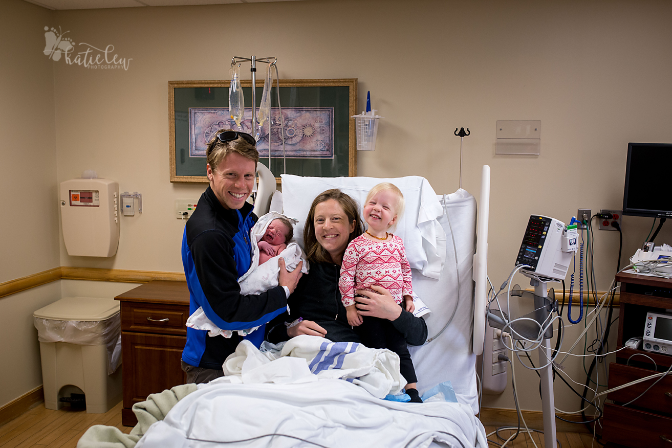 Family poses after birth in northern oklahoma