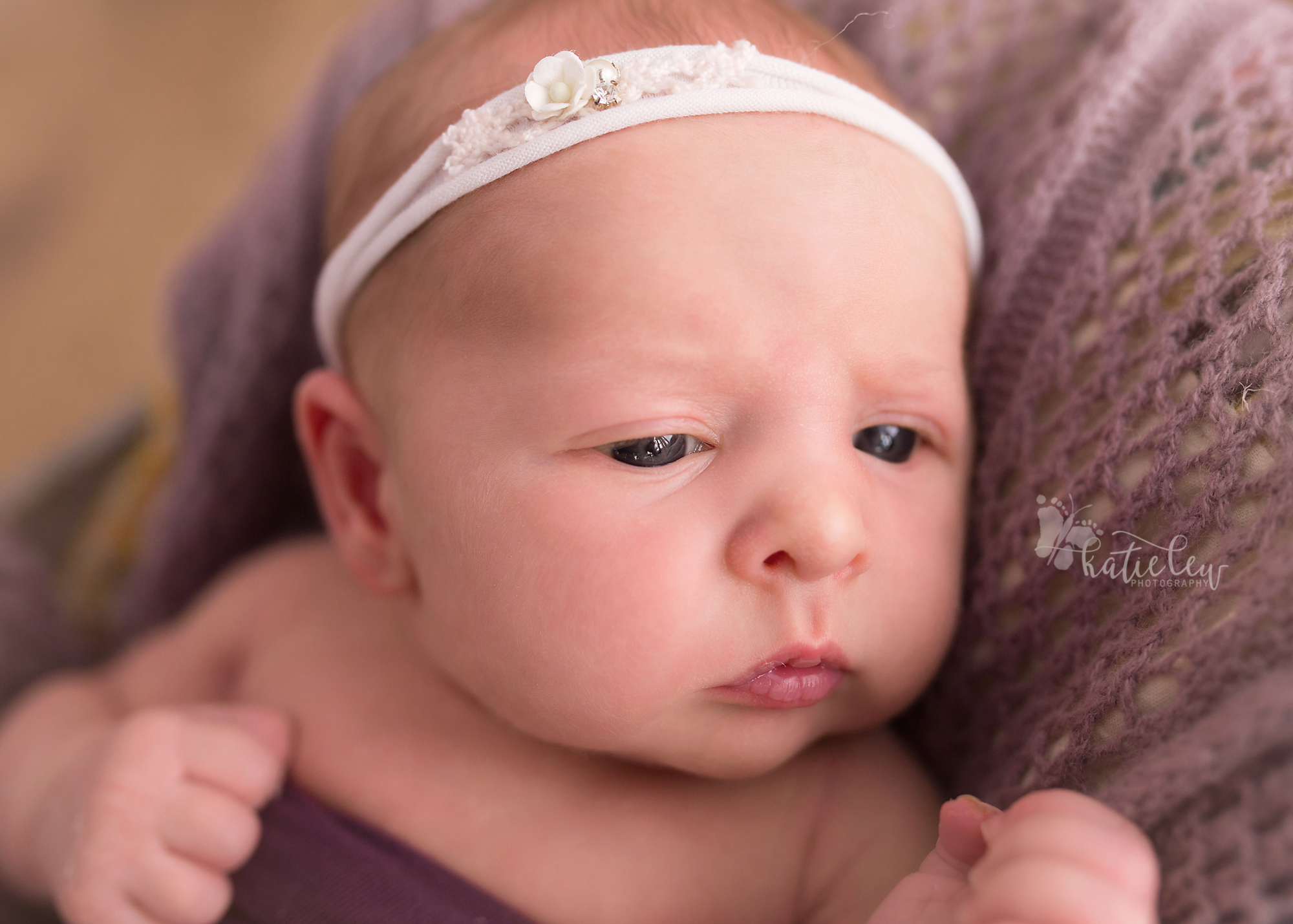 Wide awake newborn girl from tulsa, oklahoma