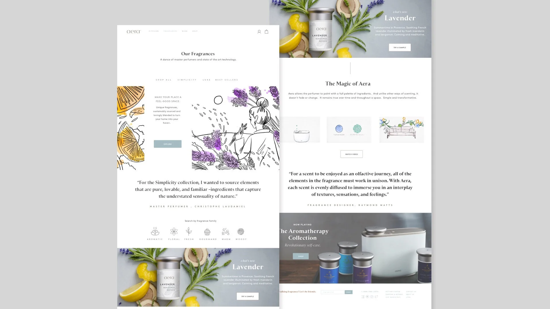 Aera’s newly designed website. To see more or visit Aeraforhome.com