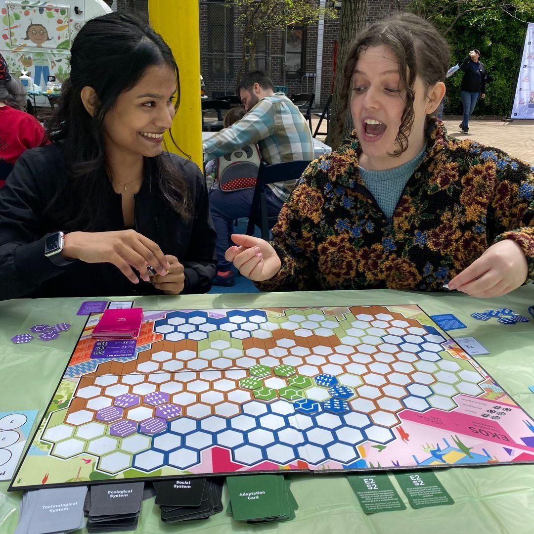 Playing Ekos at the @creatively_speaking Earth day event last month! 🌍 🌱 ✨

We had a blast collaborating to build social, technological, and ecological systems in the city of Ekos. Learn more about Ekos at the link in bio!

#EarthDay #BoardGame #SE