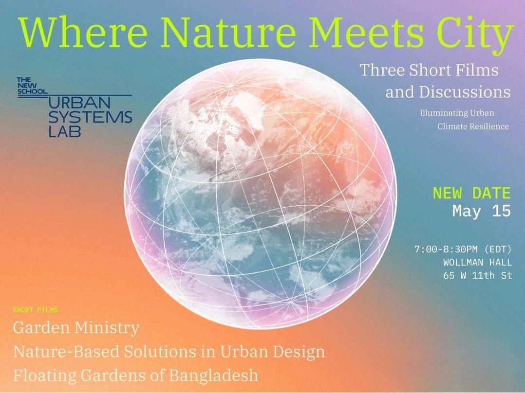📅✨NEW DATE: Where Nature Meets City - Three Short Films and Discussions

🌿 Join us May 15th at 7pm for an enlightening evening where nature takes center stage in urban innovation! 🏙️🌎 Dive into three captivating short films exploring the symbioti