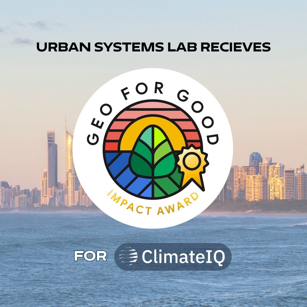 🌍🏆 Exciting news! The Urban Systems Lab has been honored with a 2023 Geo For Good Impact Award for ClimateIQ from Google.org! 🌟

These awards celebrate individuals and organizations making a real-world impact in Carbon Mitigation, Climate Adaptati