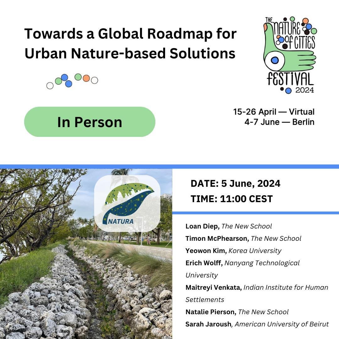 🌿🏙 Excited to announce our event at @nature_of_cities in Berlin on June 5th at 11:00 CEST: &ldquo;Towards a Global Roadmap for Nature-Based Solutions!&rdquo;

Mainstreaming Nature-Based Solutions (NBS) for the making of inclusive and green cities r