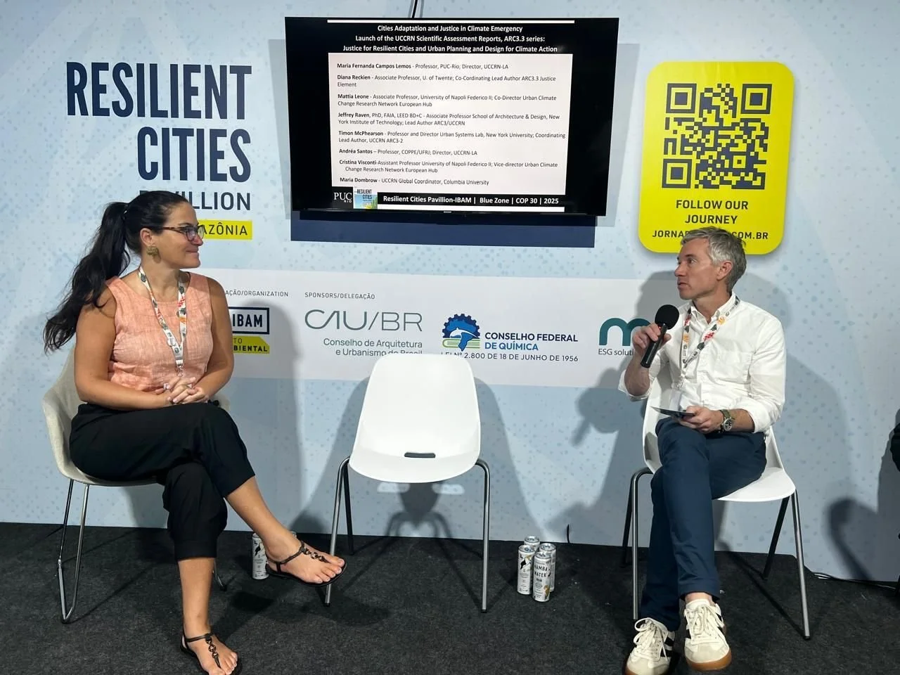Week 2 of COP30 is HERE! 🌍✨
This morning, USL's Timon McPhearson joins Maria Fernanda Campos Lemos (Professor &amp; PIC-Rio Director, UCCRN-LA) for an important discussion 👇

🔹 Launching the UCCRN Scientific Assessment Reports (ARC3.3 series)
🔹 W