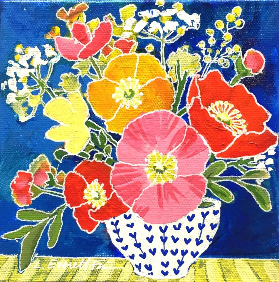 Poppies in China 6x6 sold