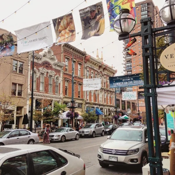Larimer Square. Funny anecdote: While walking down the sidewalk, someone asked me for the time. I replied, "No, thank you," and only a block later realized what they had asked me.