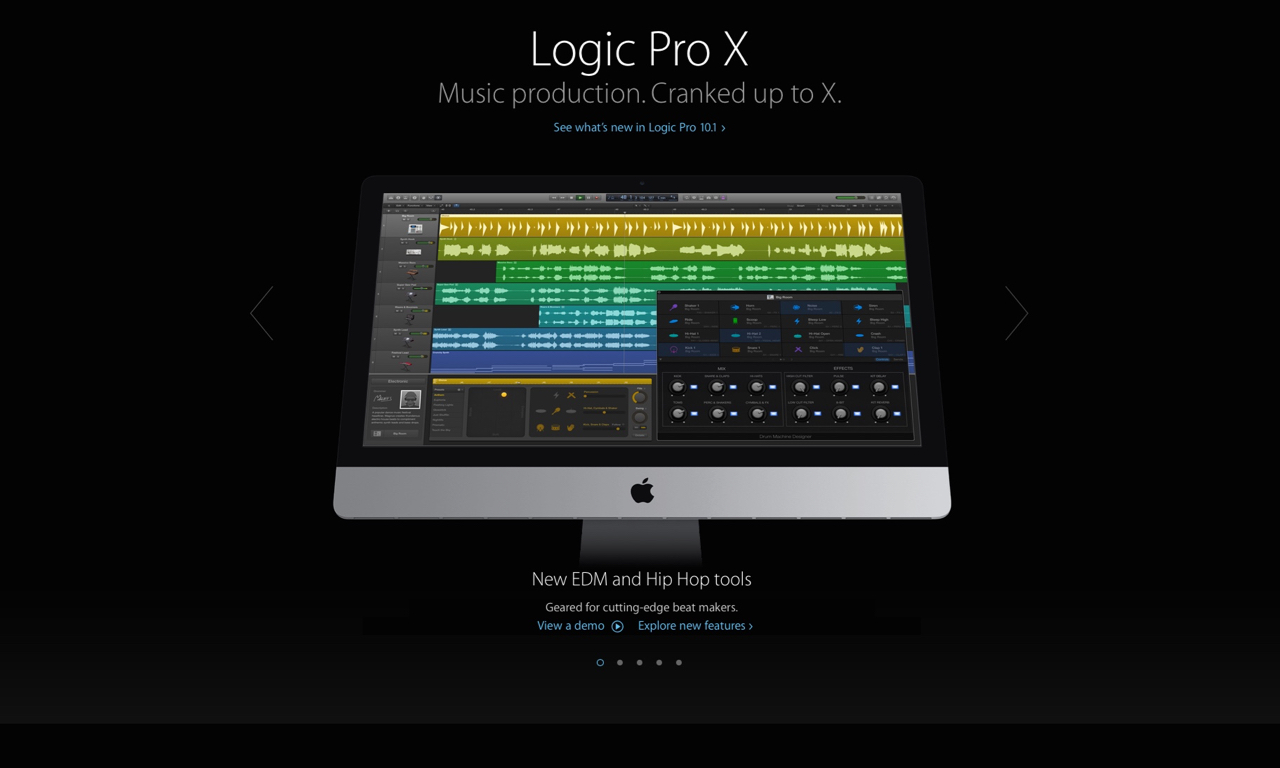 One of Apple’s most complex user interfaces, Logic is a cutting-edge tool for audio professionals.