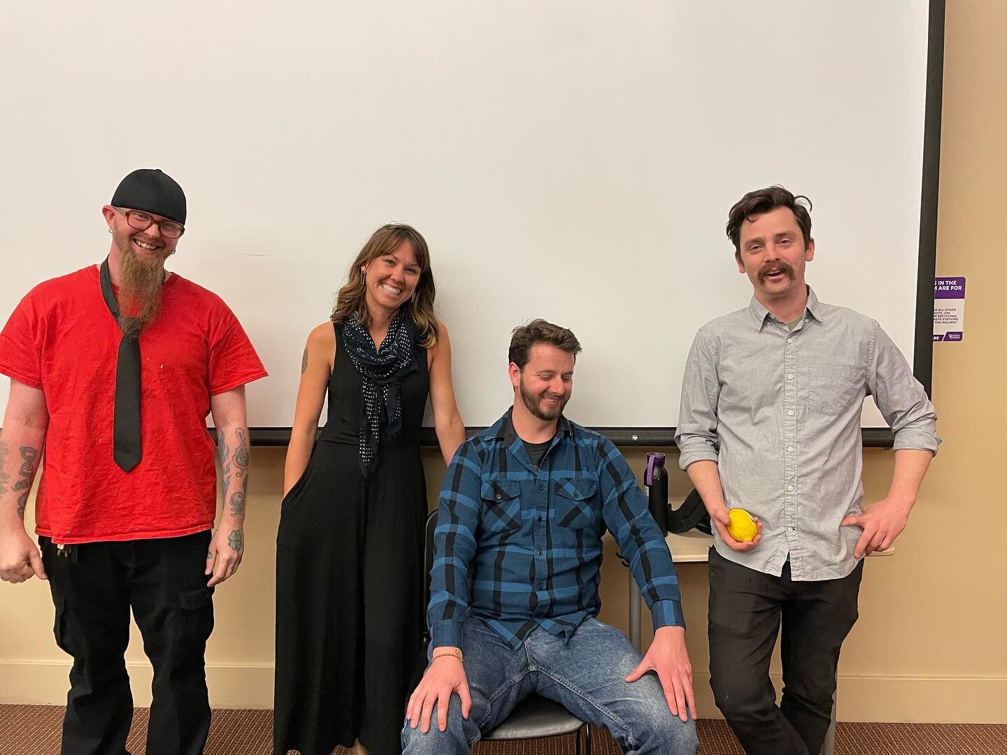 Congratulations 2022 MFA Thesis! 
.
Well done . 
@eliblasko @kate_chassner @sethechlin @thekylekelsey .
#lemons #puddles #chainsaws #paperairplane #workmakeswork #mfathesis #artistsbeingartists #thebeautyofquestions @wcusoad @wcugradschool (thank you