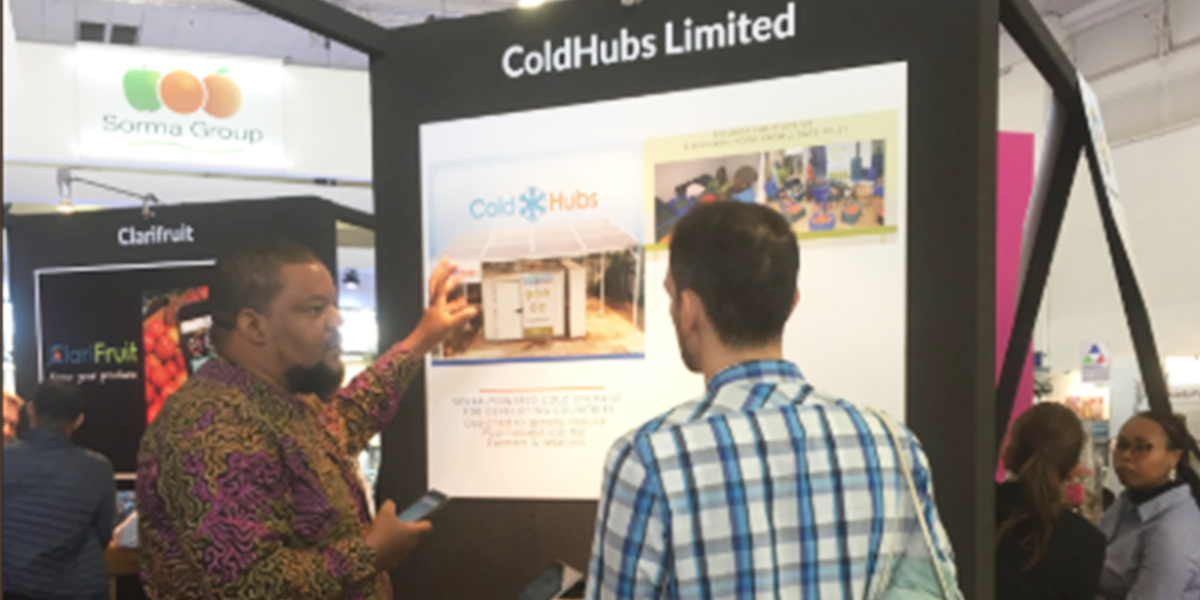 ColdHubs was among the 20 top innovative companies bringing solutions to post-harvest challenge at the Fruit Logistica in Berlin. The CEO of ColdHubs said “We have come to a point in Africa where we must consolidate our economic growth. To do this, we need innovation-creative solutions that drive our development forward.” Walking into Fruit Logistica feels like entering the produce equivalent of Willy Wonka’s Chocolate Factory. The Berlin-based trade show has grown to be the largest of its kind globally, attracting more than 77,000 visitors from across the produce supply chain, including, retailers, distributors, importers and wholesalers.