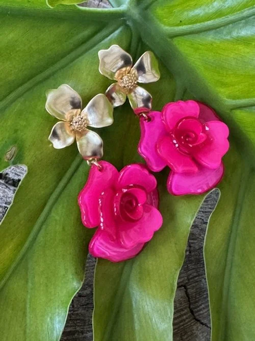 Flower Power Earrings- Pink