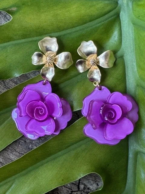 Flower Power Earrings- Purple