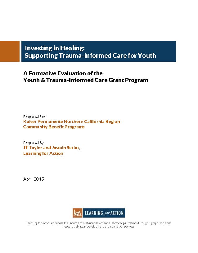 Investing in Healing: Supporting Trauma-Informed Care for Youth