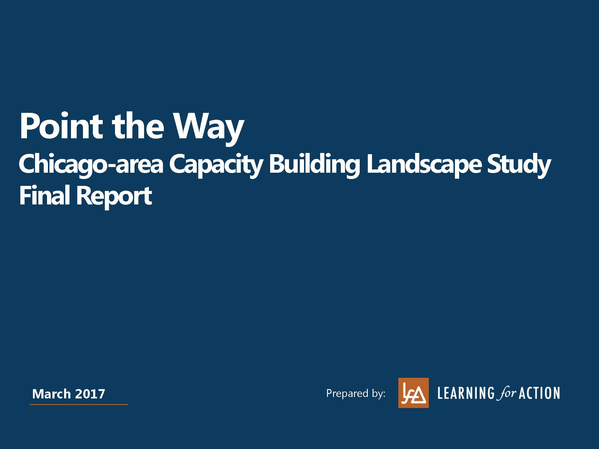 Point the Way Chicago-area Capacity Building Landscape Study