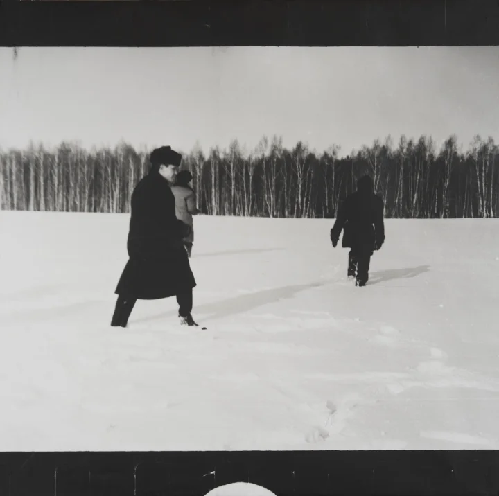 COLLECTIVE ACTIONS, “ACTION 16: TEN APPEARANCES,” FEBRUARY 1, 1981, SIX GELATIN SILVER PRINTS ON PAPER MOUNTED ON CARDBOARD; EACH: 38 1⁄16 X 38 1/4 IN. (PHOTO BY PETER JACOBS, IMAGE COURTESY ZIMMERLI ART MUSEUM AT RUTGERS)