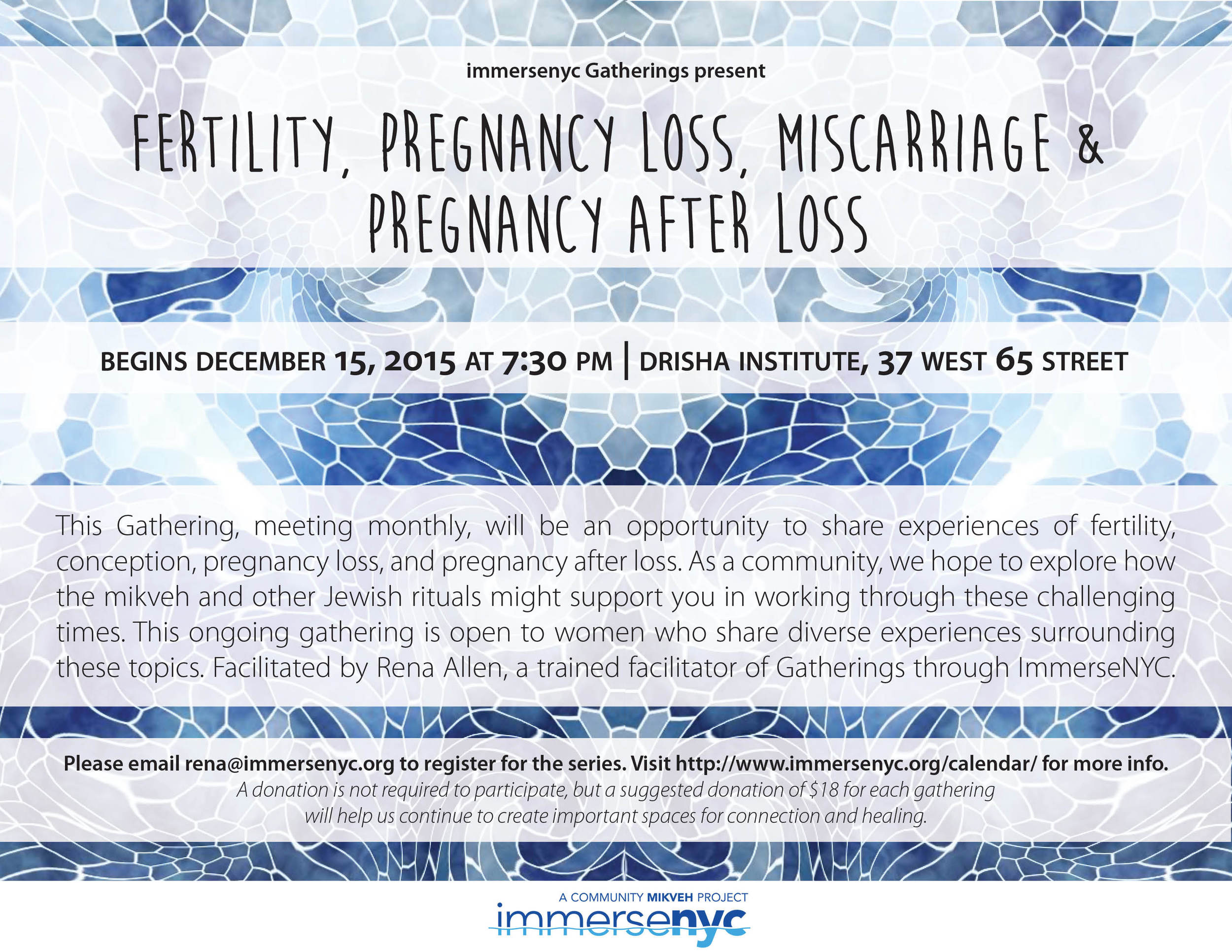 ImmerseNYC Gathering on Fertility, Pregnancy Loss, Miscarriage and Pregnancy After Loss