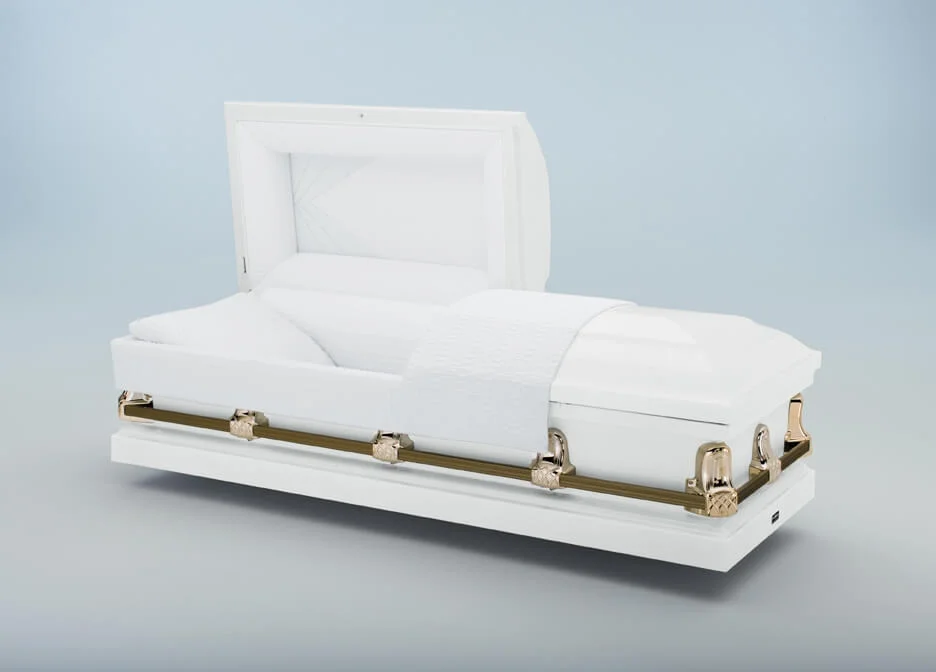 Gemini White White exterior, white crepe interior $500.00 (Included in Direct Burial Package)