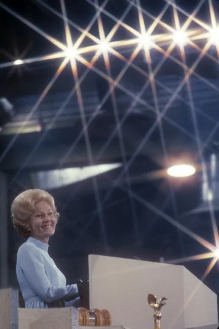 First Lady Pat Nixon speaking at the Republican Convention. Photographed by Burt Glinn/Magnum.
