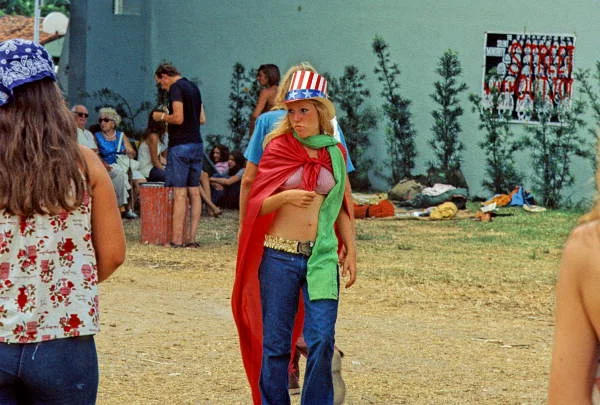"Miss America," a young female protester in Flamingo Park. Photographed by Tony Schweikle.