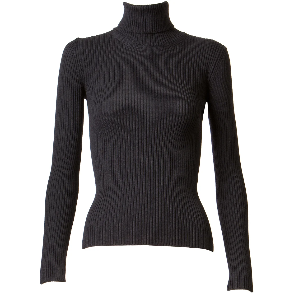 Alaia Ribbed Wool Turtleneck in Black, $1,090.00
