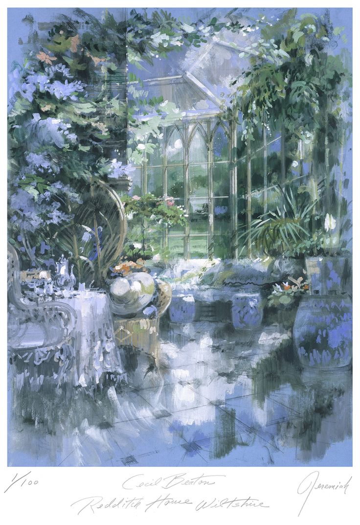 The winter garden at Redditch House, Cecil Beaton's home in Wiltshire