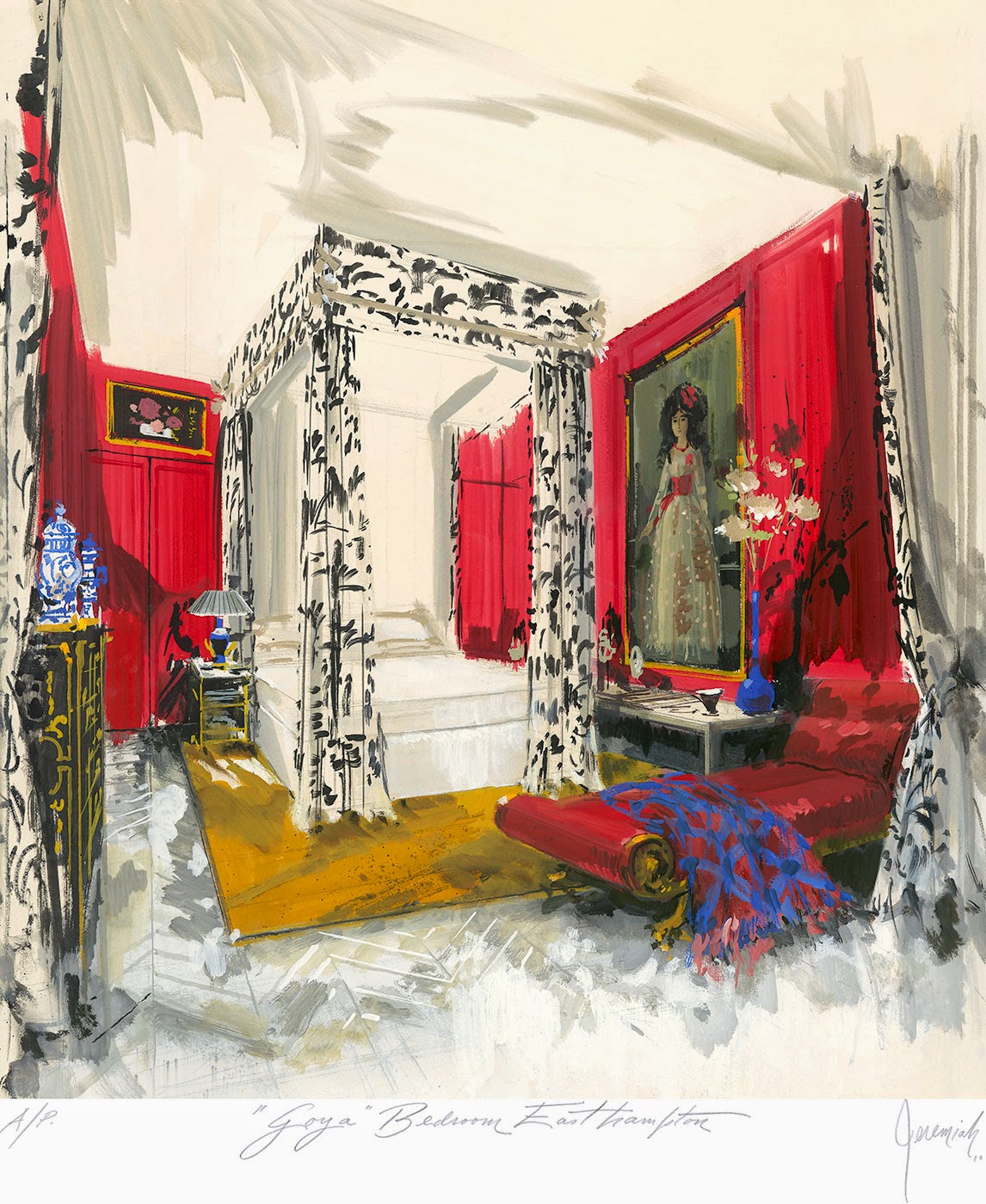 A Goya-themed bedroom in East Hampton